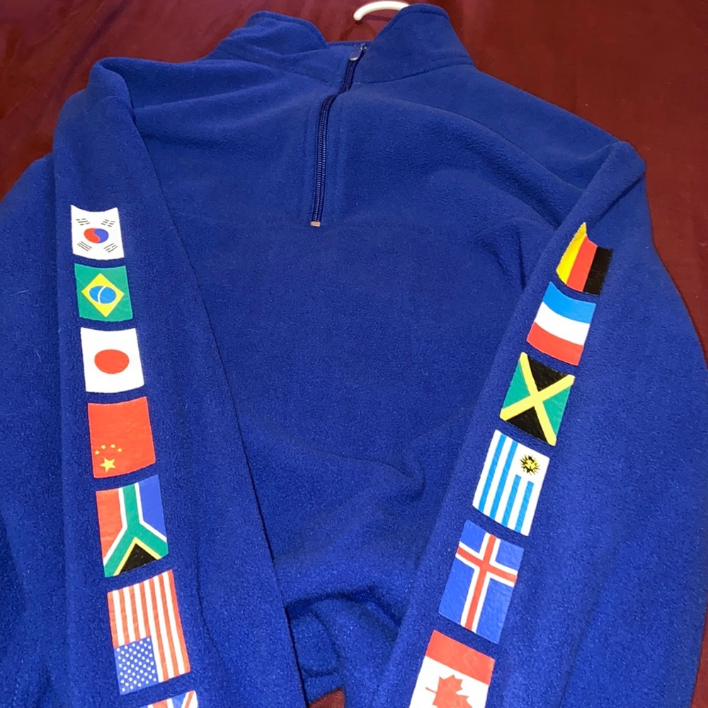 Forever 21 mock flag sweater